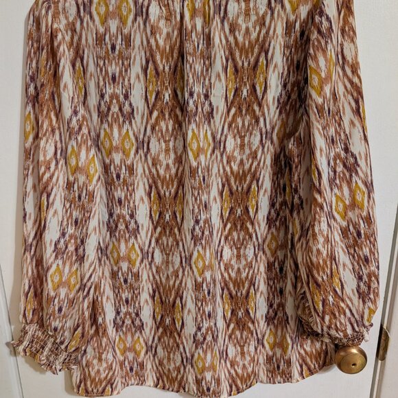 NWT Eclair multi-color brown blouse - Picture 3 of 7